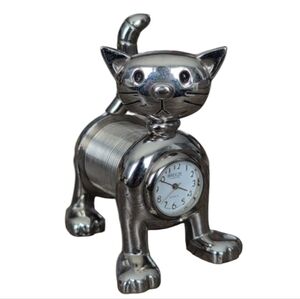 Rare VTG 90's BREEZE Collection Quartz Slinky Cat Clock - WORKING Collectible